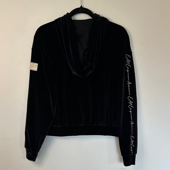 EA7 Emporio Armani Velour Zip Hoodie Size S - Picture 5 of 9